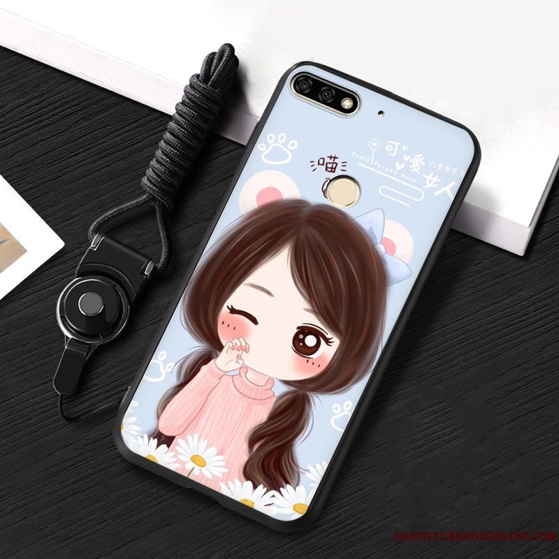 Etui Huawei Y7 2018 Farve Hængende Ornamenter Telefon, Cover Huawei Y7 2018