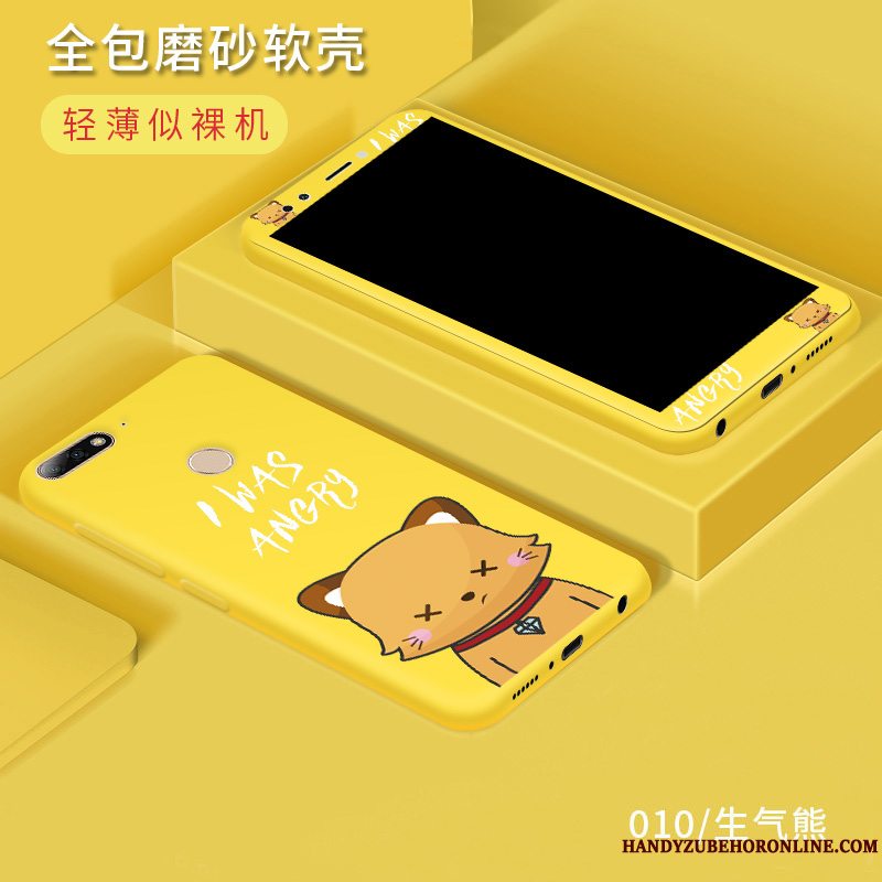 Etui Huawei Y7 2018 Silikone Telefontrend, Cover Huawei Y7 2018 Beskyttelse Rød Anti-fald