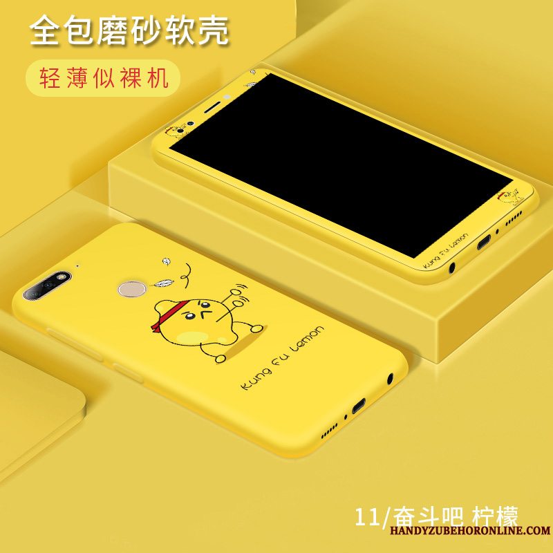 Etui Huawei Y7 2018 Silikone Telefontrend, Cover Huawei Y7 2018 Beskyttelse Rød Anti-fald