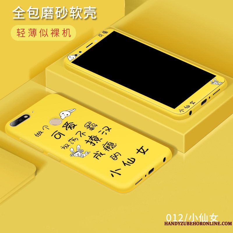 Etui Huawei Y7 2018 Silikone Telefontrend, Cover Huawei Y7 2018 Beskyttelse Rød Anti-fald