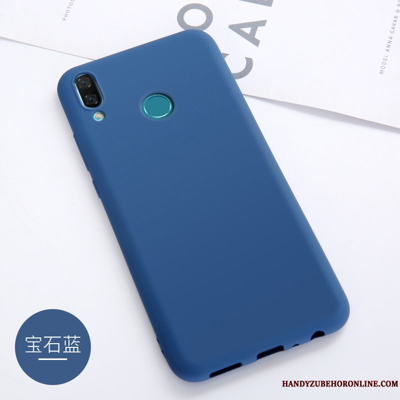 Etui Huawei Y7 2019 Blød Business Solid Farve, Cover Huawei Y7 2019 Silikone Rød Anti-fald