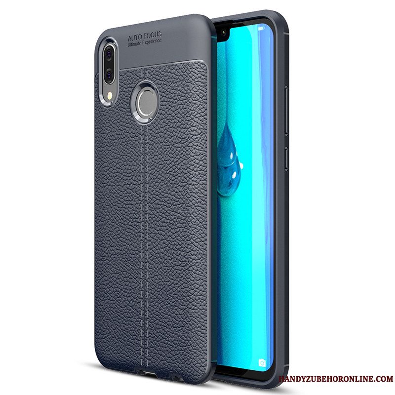 Etui Huawei Y7 2019 Blød Telefonmønster, Cover Huawei Y7 2019 Læder Grå