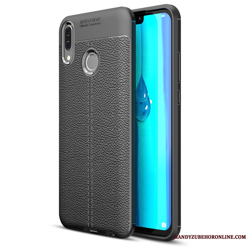 Etui Huawei Y7 2019 Blød Telefonmønster, Cover Huawei Y7 2019 Læder Grå