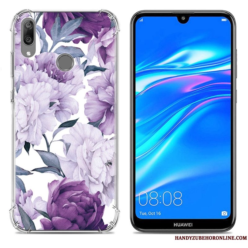 Etui Huawei Y7 2019 Blød Trend Gasbag, Cover Huawei Y7 2019 Silikone Anti-fald Blå