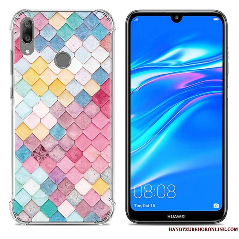 Etui Huawei Y7 2019 Blød Trend Gasbag, Cover Huawei Y7 2019 Silikone Anti-fald Blå