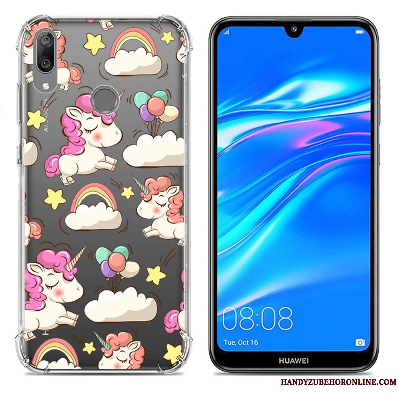 Etui Huawei Y7 2019 Blød Trend Gasbag, Cover Huawei Y7 2019 Silikone Anti-fald Blå