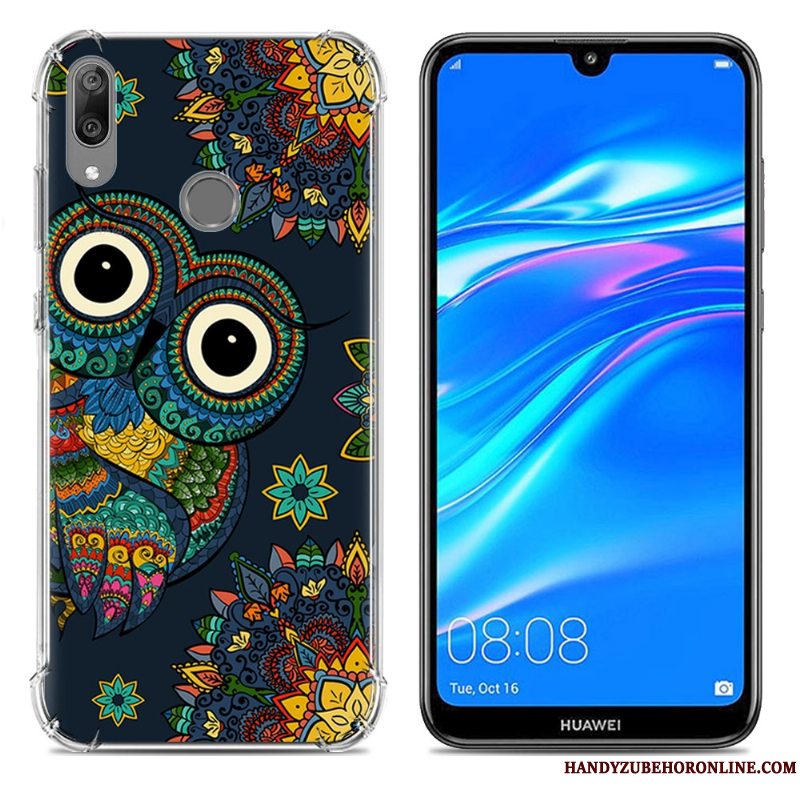 Etui Huawei Y7 2019 Blød Trend Gasbag, Cover Huawei Y7 2019 Silikone Anti-fald Blå