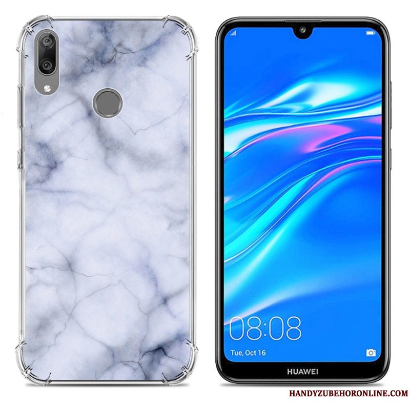 Etui Huawei Y7 2019 Blød Trend Gasbag, Cover Huawei Y7 2019 Silikone Anti-fald Blå