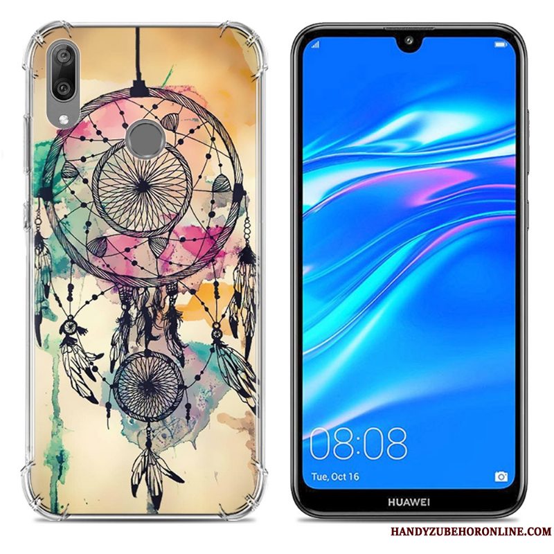 Etui Huawei Y7 2019 Blød Trend Gasbag, Cover Huawei Y7 2019 Silikone Anti-fald Blå