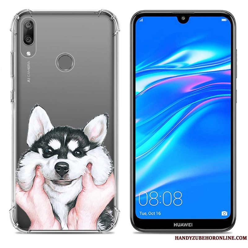 Etui Huawei Y7 2019 Blød Trend Gasbag, Cover Huawei Y7 2019 Silikone Anti-fald Blå