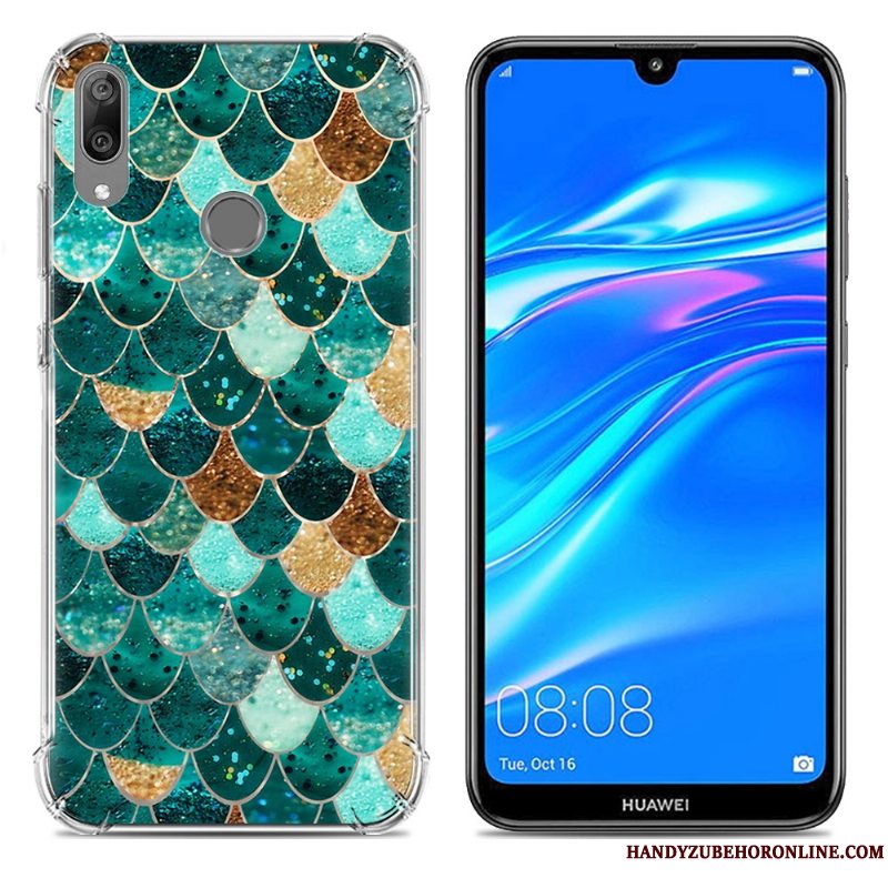 Etui Huawei Y7 2019 Blød Trend Gasbag, Cover Huawei Y7 2019 Silikone Anti-fald Blå