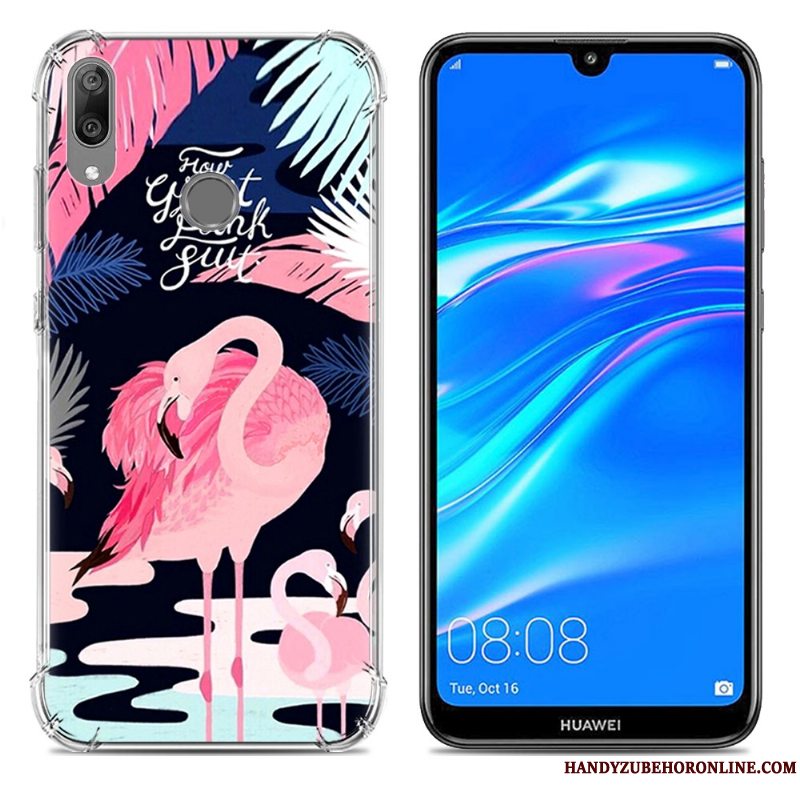 Etui Huawei Y7 2019 Blød Trend Gasbag, Cover Huawei Y7 2019 Silikone Anti-fald Blå