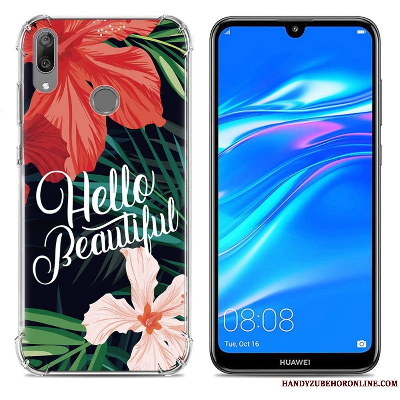 Etui Huawei Y7 2019 Blød Trend Gasbag, Cover Huawei Y7 2019 Silikone Anti-fald Blå