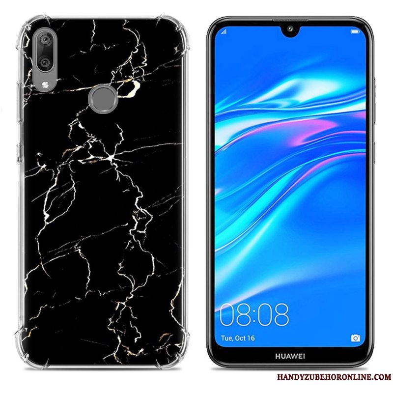 Etui Huawei Y7 2019 Blød Trend Gasbag, Cover Huawei Y7 2019 Silikone Anti-fald Blå