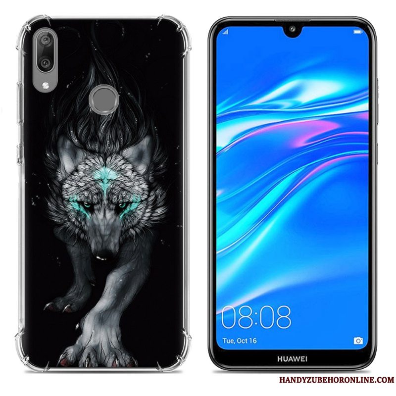 Etui Huawei Y7 2019 Blød Trend Gasbag, Cover Huawei Y7 2019 Silikone Anti-fald Blå