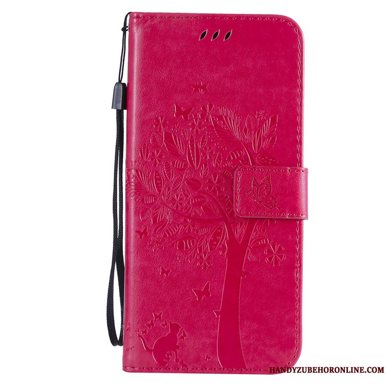 Etui Huawei Y7 2019 Folio Kat Telefon, Cover Huawei Y7 2019 Læder Tree Anti-fald