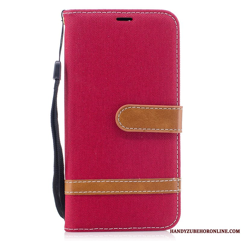 Etui Huawei Y7 2019 Folio Kort Telefon, Cover Huawei Y7 2019 Tasker Lilla Denim