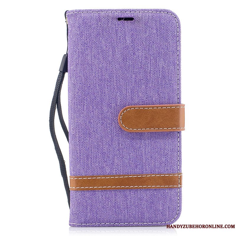 Etui Huawei Y7 2019 Folio Kort Telefon, Cover Huawei Y7 2019 Tasker Lilla Denim