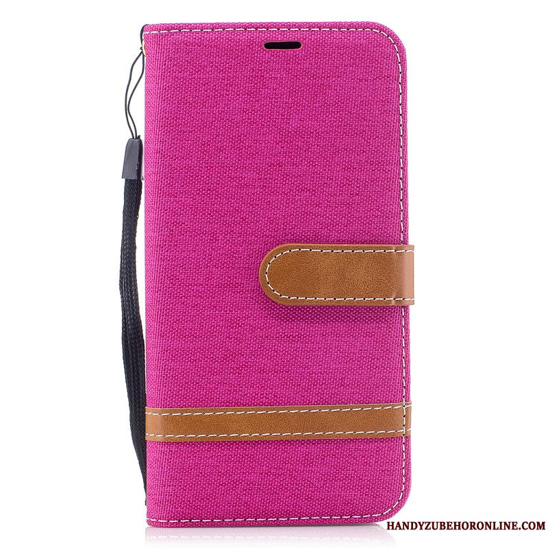 Etui Huawei Y7 2019 Folio Kort Telefon, Cover Huawei Y7 2019 Tasker Lilla Denim