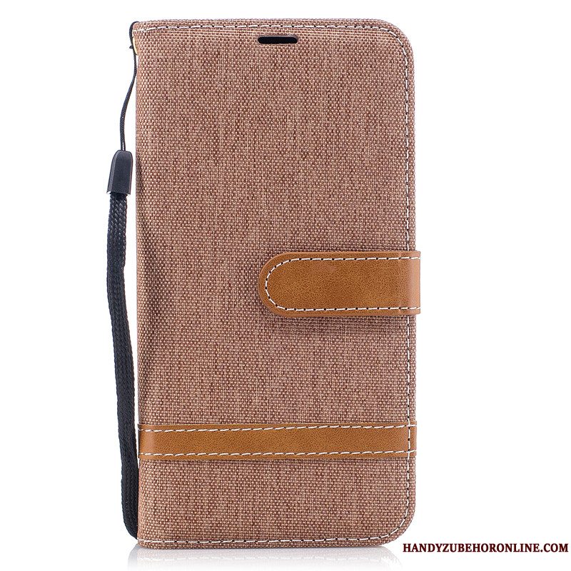 Etui Huawei Y7 2019 Folio Kort Telefon, Cover Huawei Y7 2019 Tasker Lilla Denim