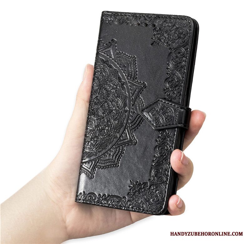 Etui Huawei Y7 2019 Folio Lilla Anti-fald, Cover Huawei Y7 2019 Blød Telefon