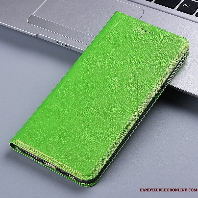 Etui Huawei Y7 2019 Folio Silke Anti-fald, Cover Huawei Y7 2019 Læder Telefongrøn