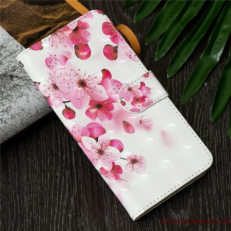 Etui Huawei Y7 2019 Læder Sommerfugle Guld, Cover Huawei Y7 2019 Folio Telefonanti-fald