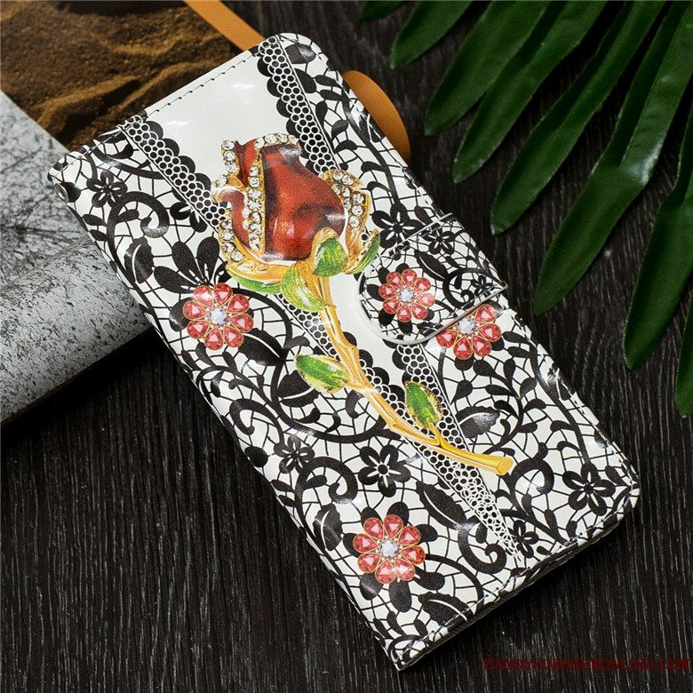 Etui Huawei Y7 2019 Læder Sommerfugle Guld, Cover Huawei Y7 2019 Folio Telefonanti-fald