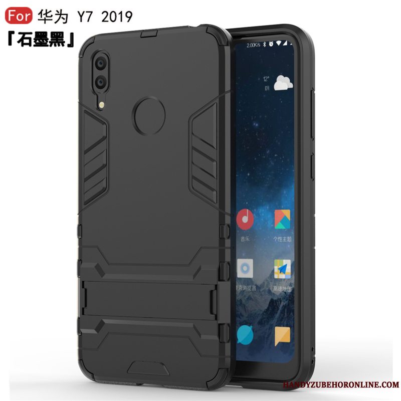 Etui Huawei Y7 2019 Mode Anti-fald Blå, Cover Huawei Y7 2019 Blød Simple Af Personlighed