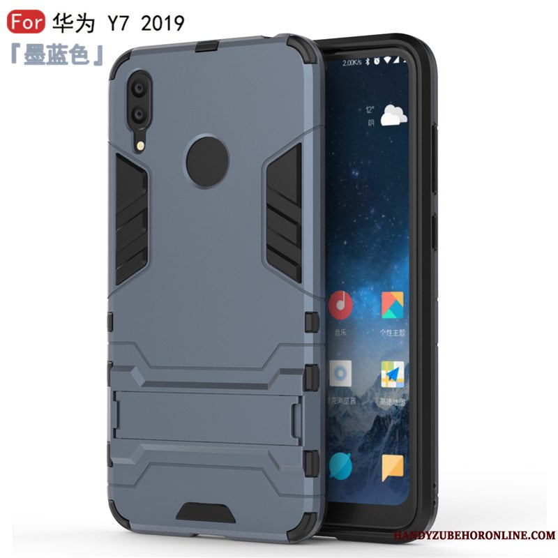 Etui Huawei Y7 2019 Mode Anti-fald Blå, Cover Huawei Y7 2019 Blød Simple Af Personlighed