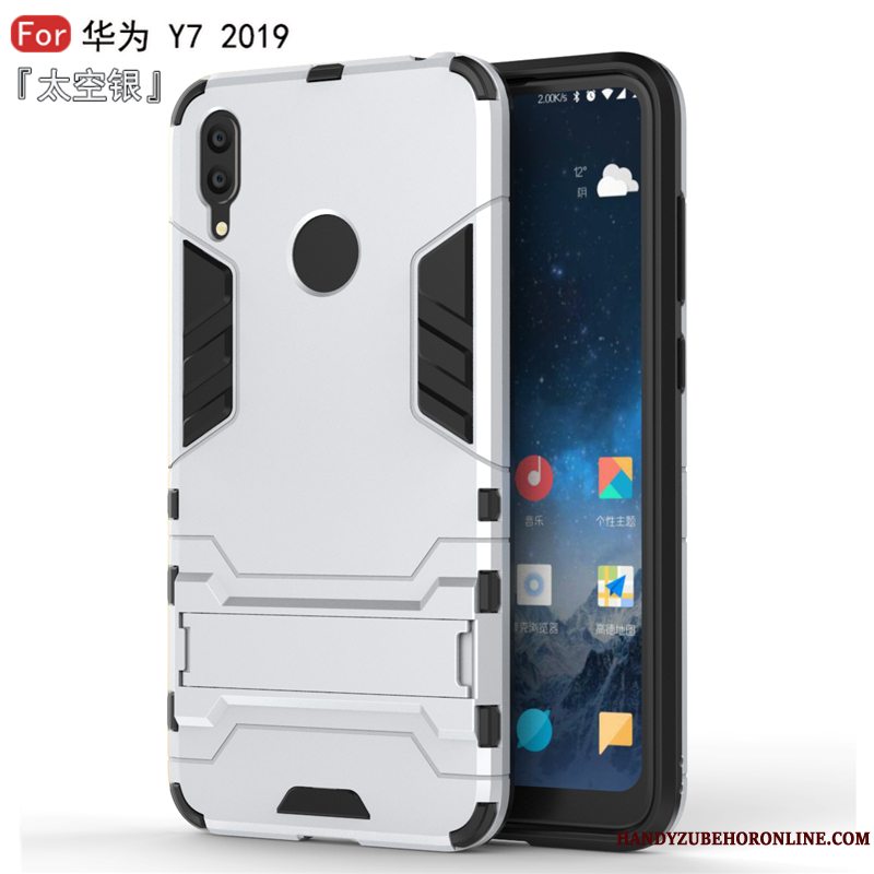 Etui Huawei Y7 2019 Mode Anti-fald Blå, Cover Huawei Y7 2019 Blød Simple Af Personlighed