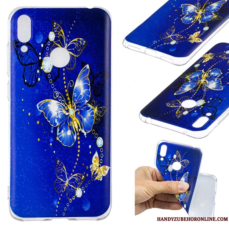 Etui Huawei Y7 2019 Silikone Anti-fald Blå, Cover Huawei Y7 2019 Tasker Telefontrend