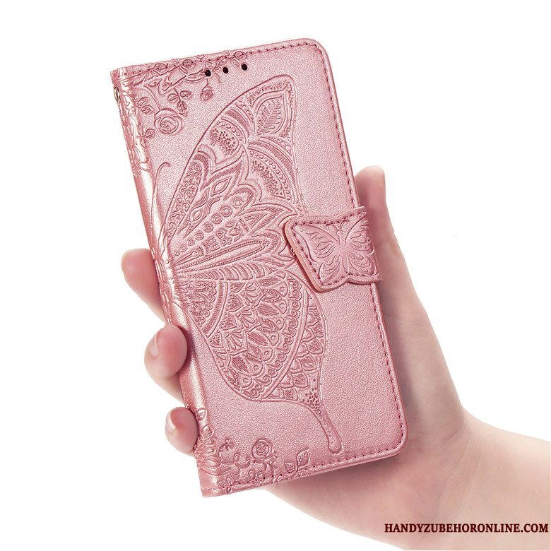 Etui Huawei Y7 2019 Silikone Blå Blomster, Cover Huawei Y7 2019 Læder Anti-fald Telefon