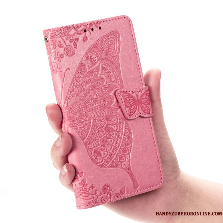 Etui Huawei Y7 2019 Silikone Blå Blomster, Cover Huawei Y7 2019 Læder Anti-fald Telefon