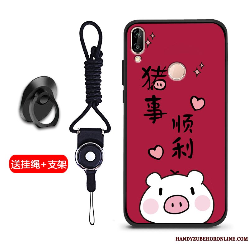 Etui Huawei Y7 2019 Silikone Telefonnubuck, Cover Huawei Y7 2019 Blød Blå