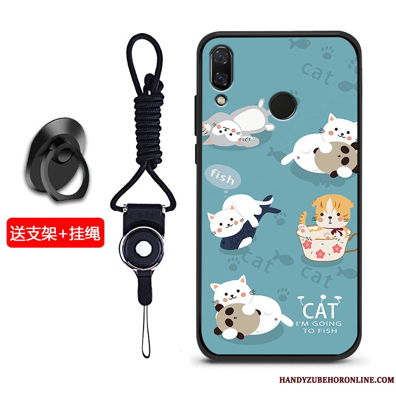 Etui Huawei Y7 2019 Silikone Telefonnubuck, Cover Huawei Y7 2019 Blød Blå