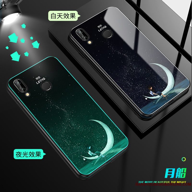 Etui Huawei Y7 2019 Tasker Af Personlighed Glas, Cover Huawei Y7 2019 Blød Anti-fald Telefon