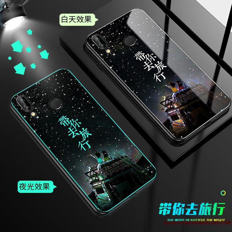 Etui Huawei Y7 2019 Tasker Af Personlighed Glas, Cover Huawei Y7 2019 Blød Anti-fald Telefon