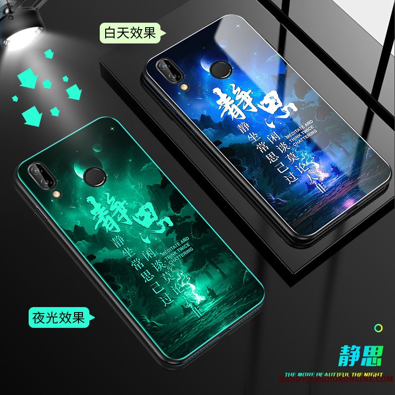 Etui Huawei Y7 2019 Tasker Af Personlighed Glas, Cover Huawei Y7 2019 Blød Anti-fald Telefon