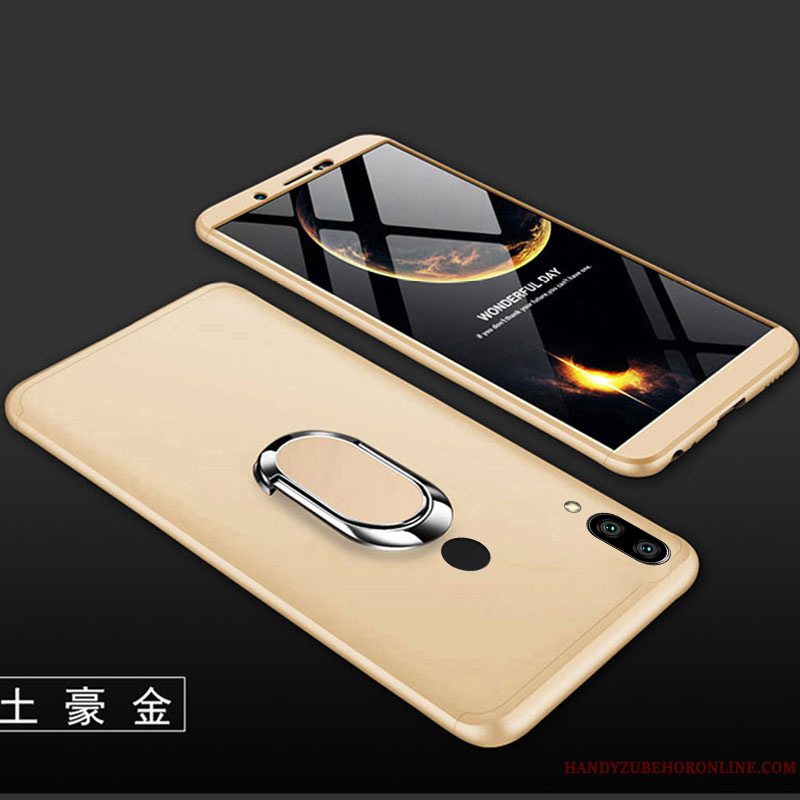 Etui Huawei Y7 2019 Tasker Trend Guld, Cover Huawei Y7 2019 Mode Nubuck Hård