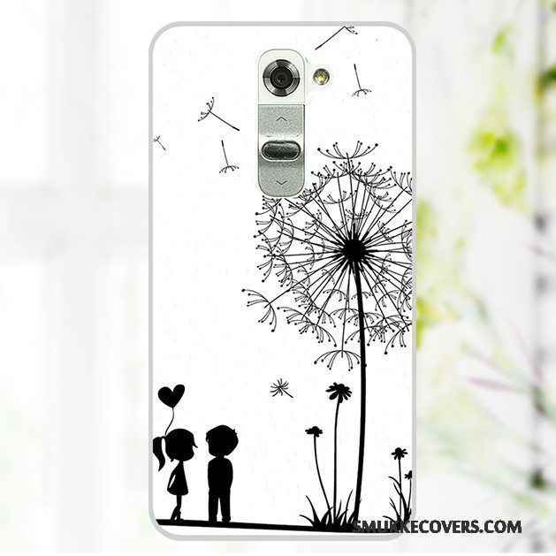 Etui Lg G2 Cartoon Bagdæksel Telefon, Cover Lg G2 Malet Lyserød