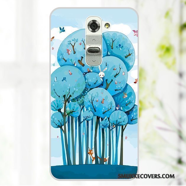 Etui Lg G2 Cartoon Bagdæksel Telefon, Cover Lg G2 Malet Lyserød