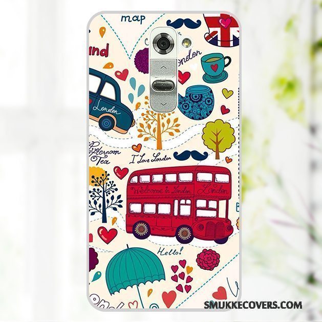 Etui Lg G2 Cartoon Bagdæksel Telefon, Cover Lg G2 Malet Lyserød