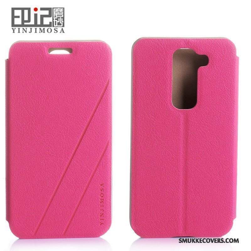 Etui Lg G2 Læder Telefonrød, Cover Lg G2 Support