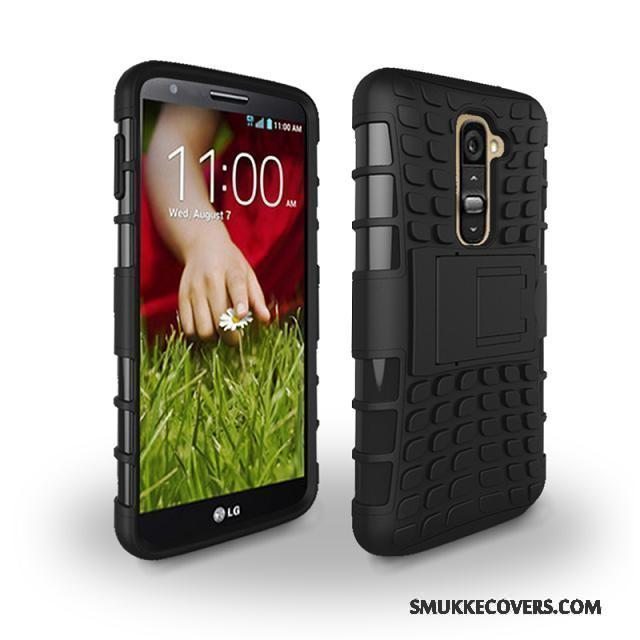 Etui Lg G2 Silikone Anti-fald Telefon, Cover Lg G2 Beskyttelse Armour Blå