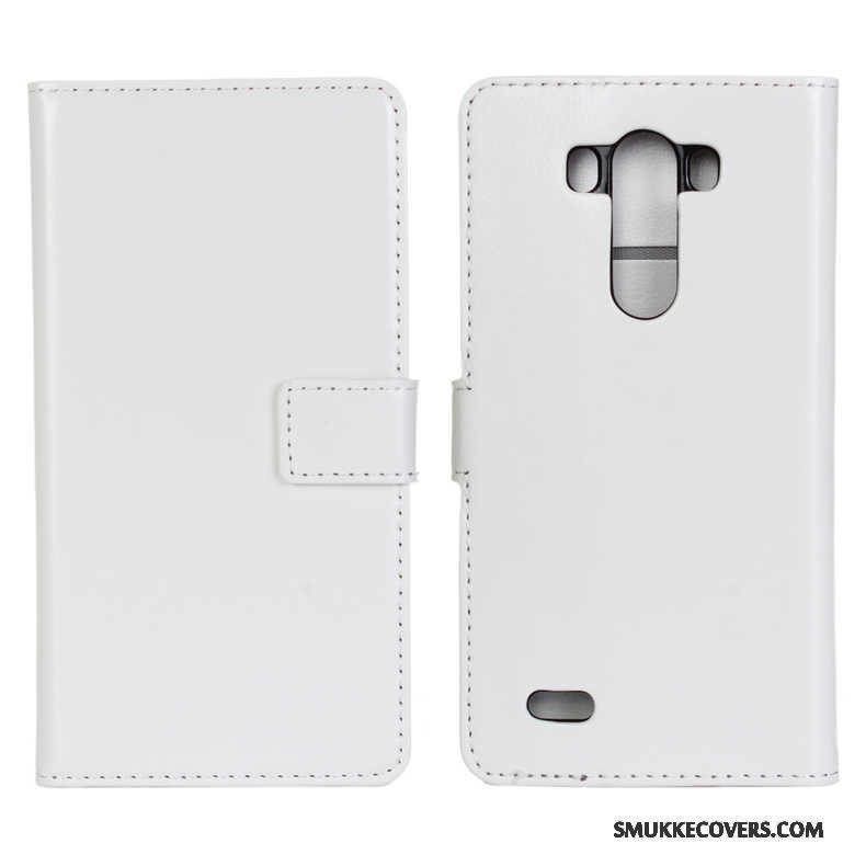 Etui Lg G3 Folio Kort Lilla, Cover Lg G3 Læder Dyb Farve Telefon