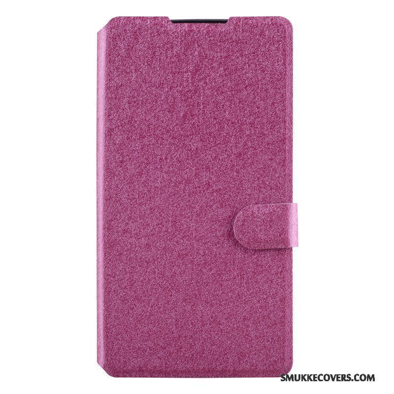 Etui Lg G4 Læder Dyb Farve Lilla, Cover Lg G4 Folio Telefon