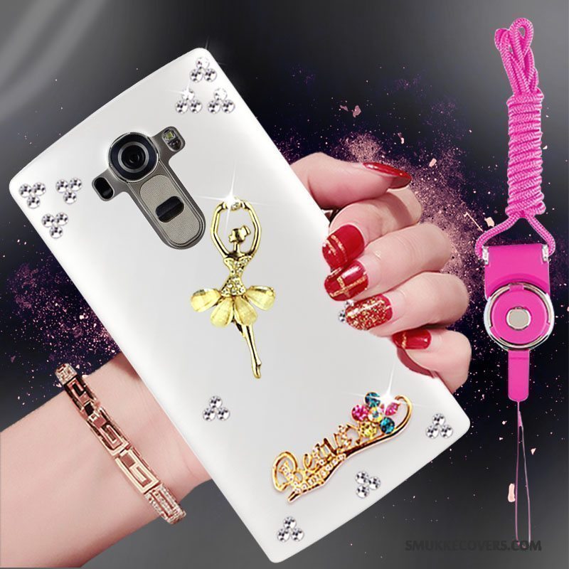 Etui Lg G4 Strass Telefonhængende Ornamenter, Cover Lg G4 Silikone Hvid Trend