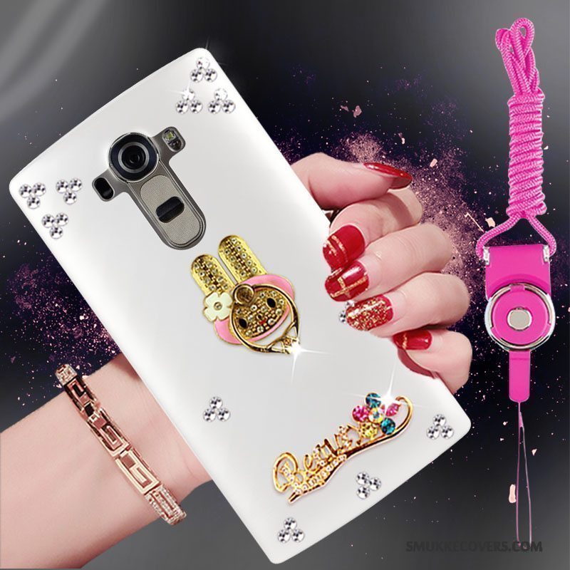 Etui Lg G4 Strass Telefonhængende Ornamenter, Cover Lg G4 Silikone Hvid Trend