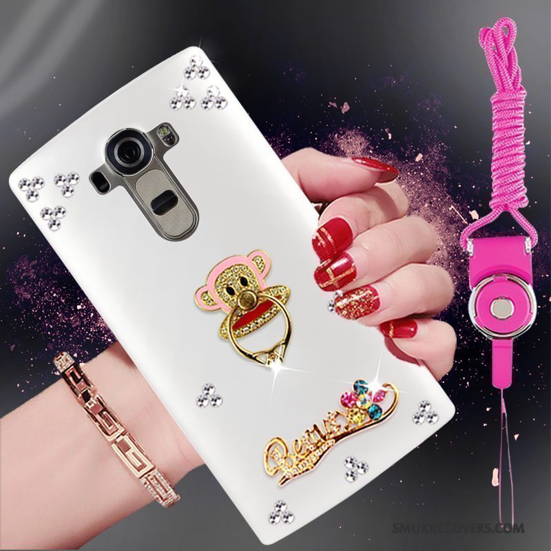 Etui Lg G4 Strass Telefonhængende Ornamenter, Cover Lg G4 Silikone Hvid Trend